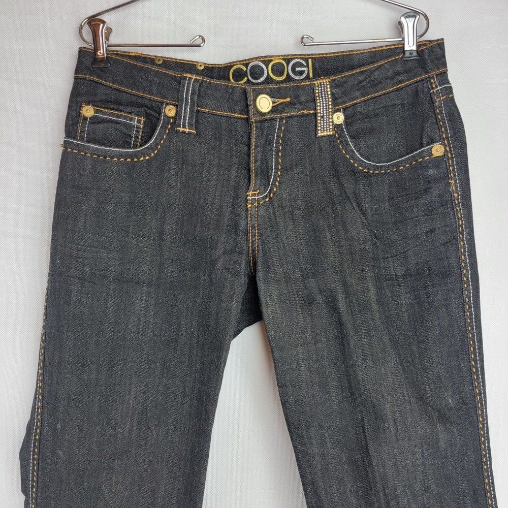 Coogi Womens Size 11/12 Black Denim Blingy Cotton Spandex Straight Leg Jeans - Picture 3 of 13